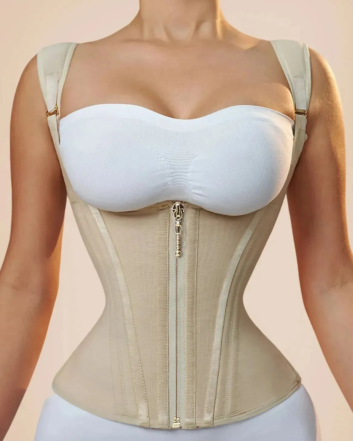 Faja Chaleco Reloj Arena, Ajuste 3 niveles + Cierre, moldeadora y reductora control total de abdomen