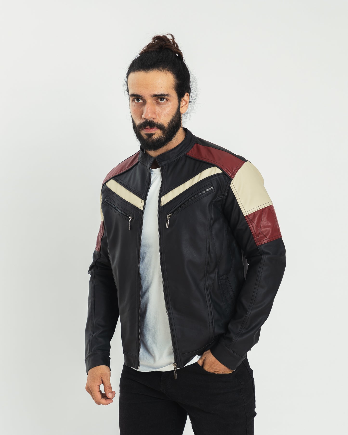 CHAQUETA PARA HOMBRE DISEÑO SESGOS COMBINACIÓN DE COLOR