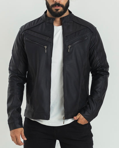 CHAQUETA PARA HOMBRE DISEÑO SESGOS COLOR NEGRO