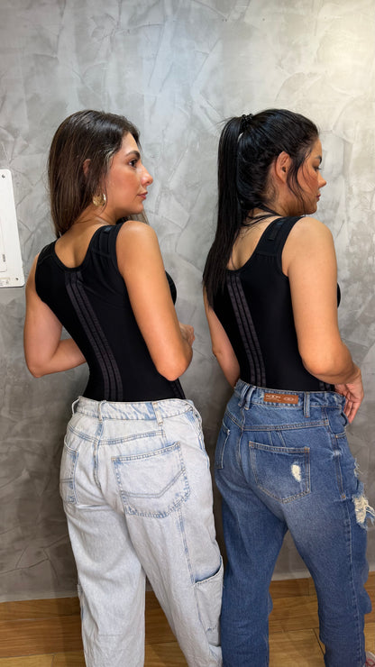 FAJA REDUCTORA CON SUJETADOR INCORPORADO | 15 Varillas, 3 Broches, Control total de Abdomen y Espalda