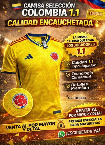 CAMISETA SELECCIÓN COLOMBIA 2026 VERSIÓN JUGADOR hombre y mujer